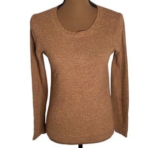 J. Crew Factory Teddie cotton wool rust orange melange sweater size XS